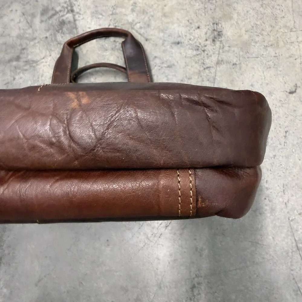 VTG Jack Georges Leather Briefcase Messenger Bag 16x13